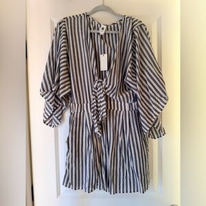 Striped Blue and White Romper